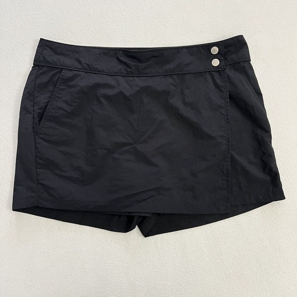 Eddie Bauer Pants - Eddie Bauer Women Solid Black Nylon Wrap Athletic Hiking Golf Skirt Skort 14